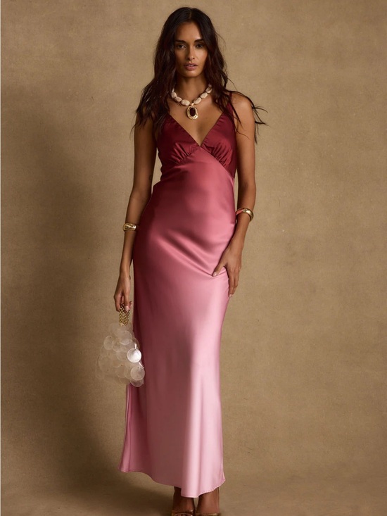 12th Tribe Dresses & Skirts - 12th Tribe Mirabella Ombre Slip Maxi Dress in Brown